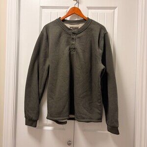 BC Clothing Fleece-Lined Sherpa Henley Green – XL